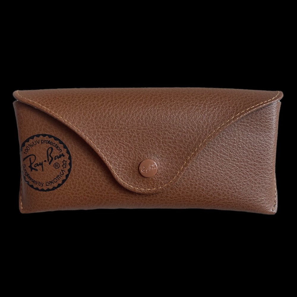 Ray Ban Brown leather sunglasses glasses case velvet lined classic